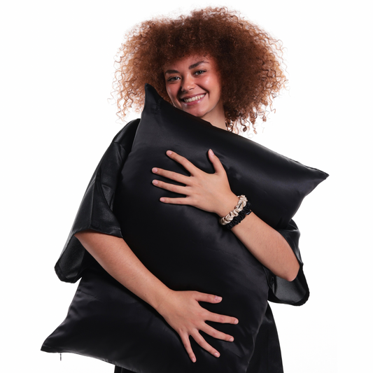 Taie d'oreiller en soie de mûrier – Noir